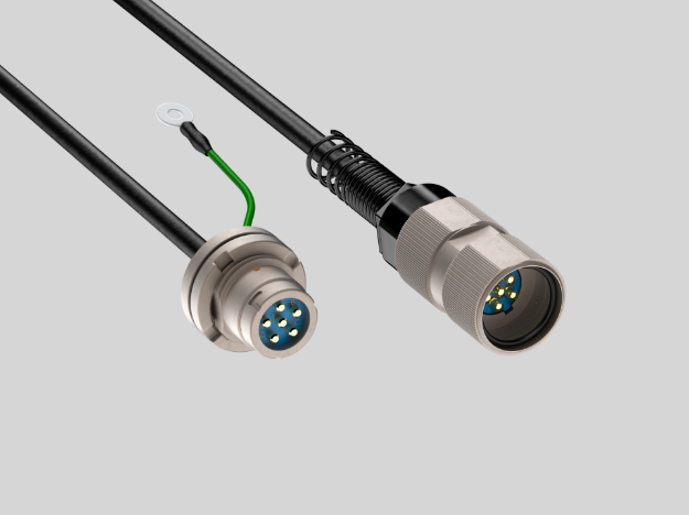 Picture of Male Panel Mount to Female 6 Pin Crypto Cable, 1 f t.